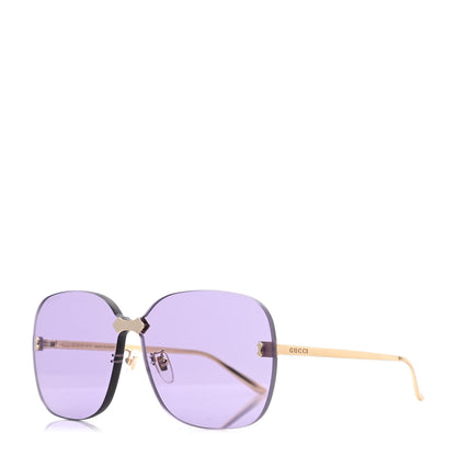 Gucci Acetate Metal Rimless Sunglasses GG0355S Gold Purple 1 of 8