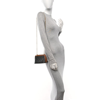 Celine Triomphe Canvas Lambskin Clutch On Chain Tan 2 of 10