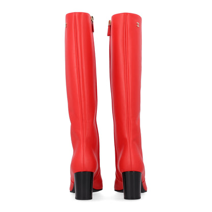 Chanel Calfskin High Boots 38 Red 9 of 11