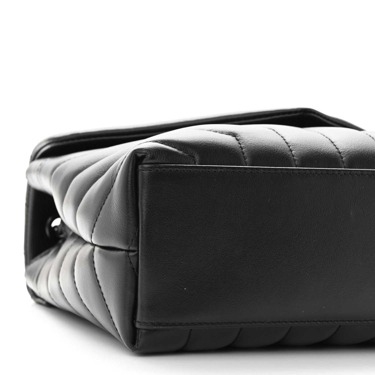 Saint Laurent Calfskin Y Quilted Monogram Monochrome Small Loulou Chain Satchel Black 8 of 9