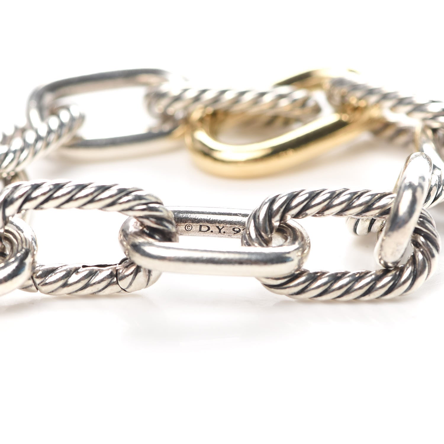David Yurman Sterling Silver 18K Yellow Gold 11mm Madison Chain Bracelet 5 of 5