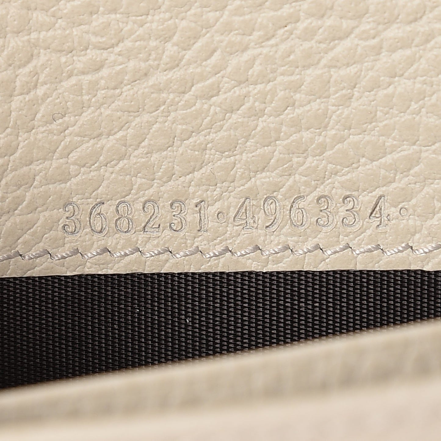 Dollar Calfskin Mini Swing Wallet Bag Mystic White