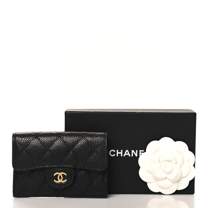 Chanel Caviar Quilted Flap Card Holder Wallet Black 9 of 9