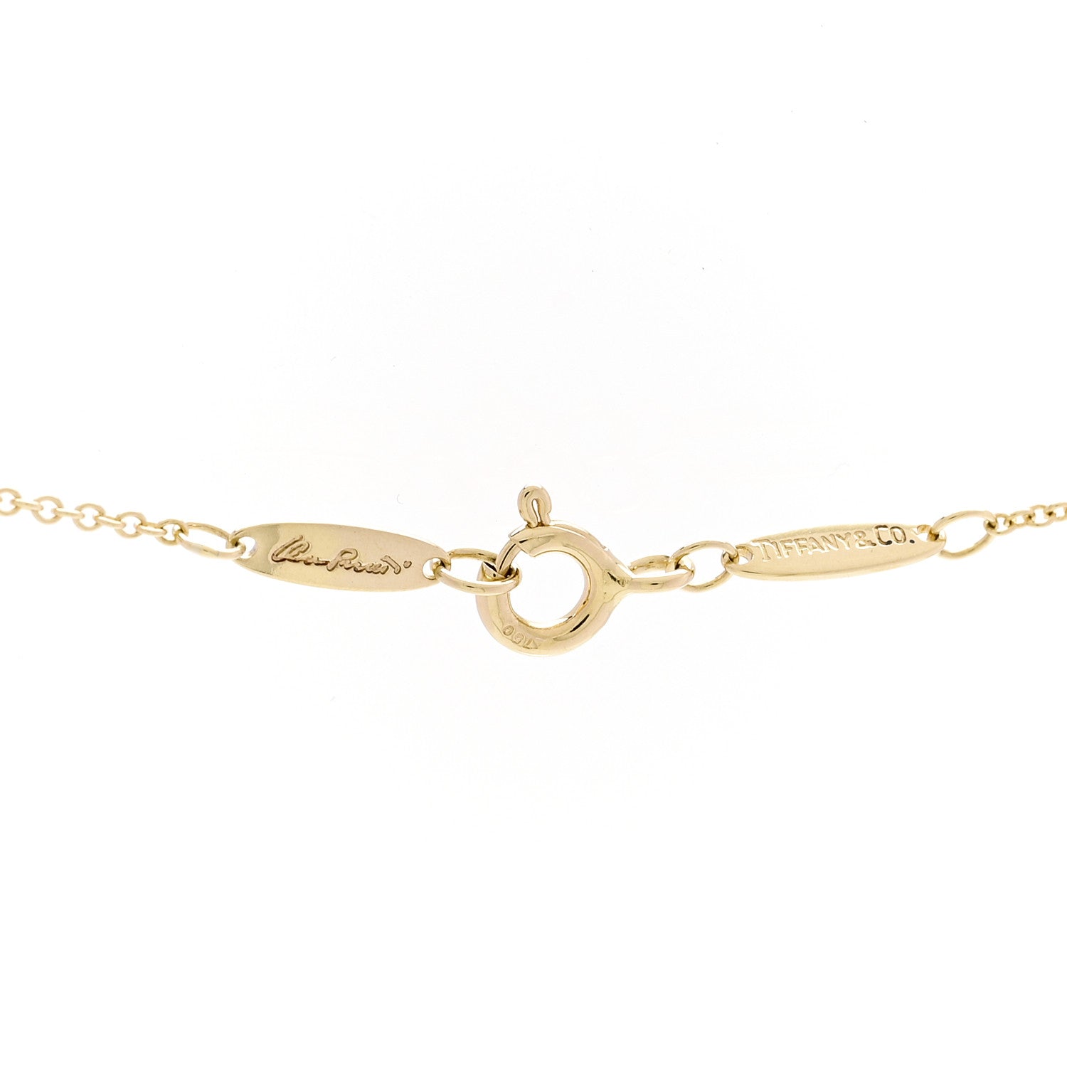Tiffany 18K Yellow Gold 11mm Elsa Peretti Bean Pendant Necklace 4 of 4