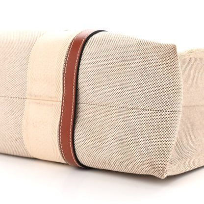 Chloe Cotton Calfskin Large Woody Ribbon Tote White Brown 10 of 12