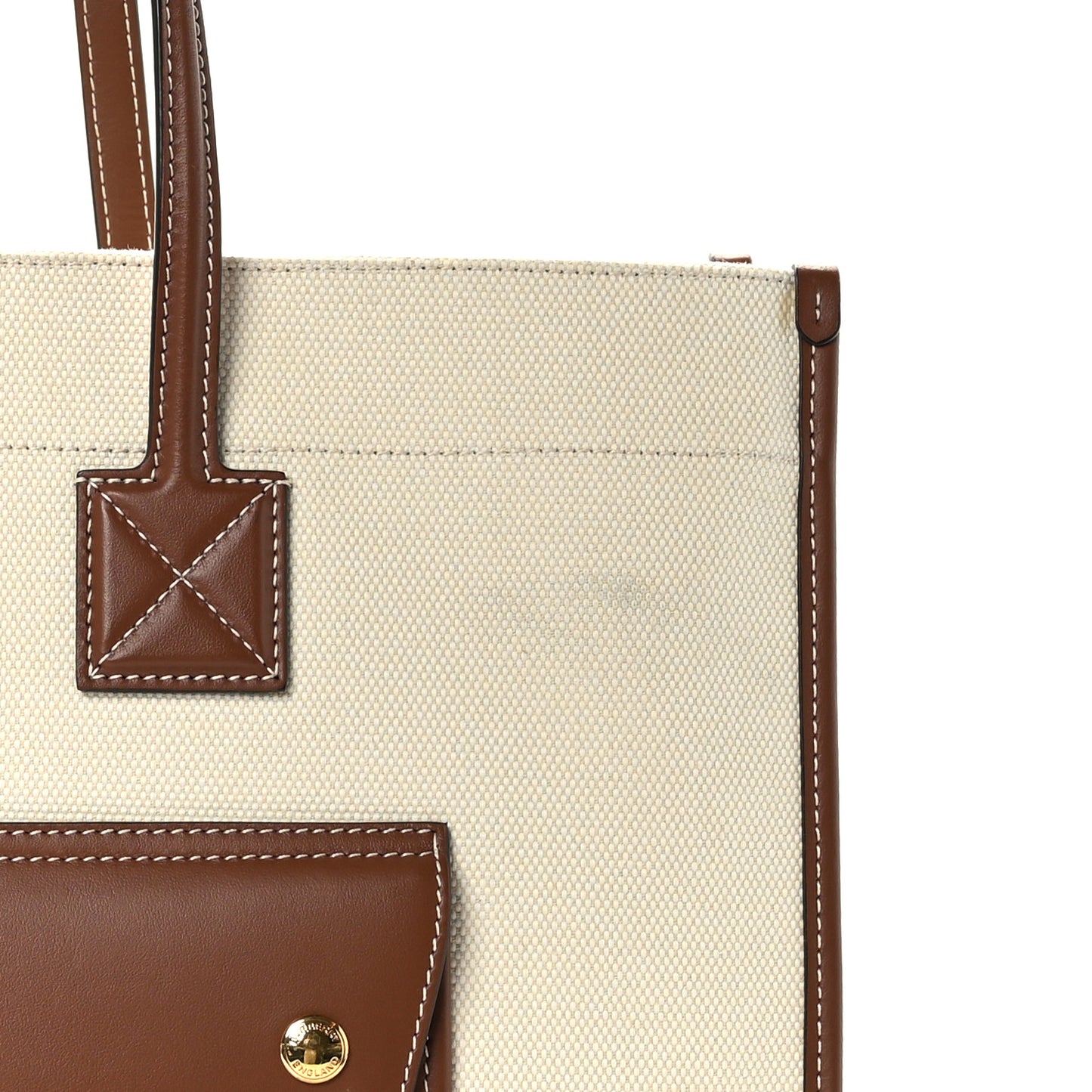 Canvas Smooth Calfskin Medium Two Tone Freya Tote Brown