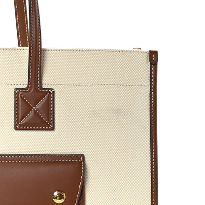 Burberry Canvas Smooth Calfskin Medium Two Tone Freya Tote Brown 11 of 11