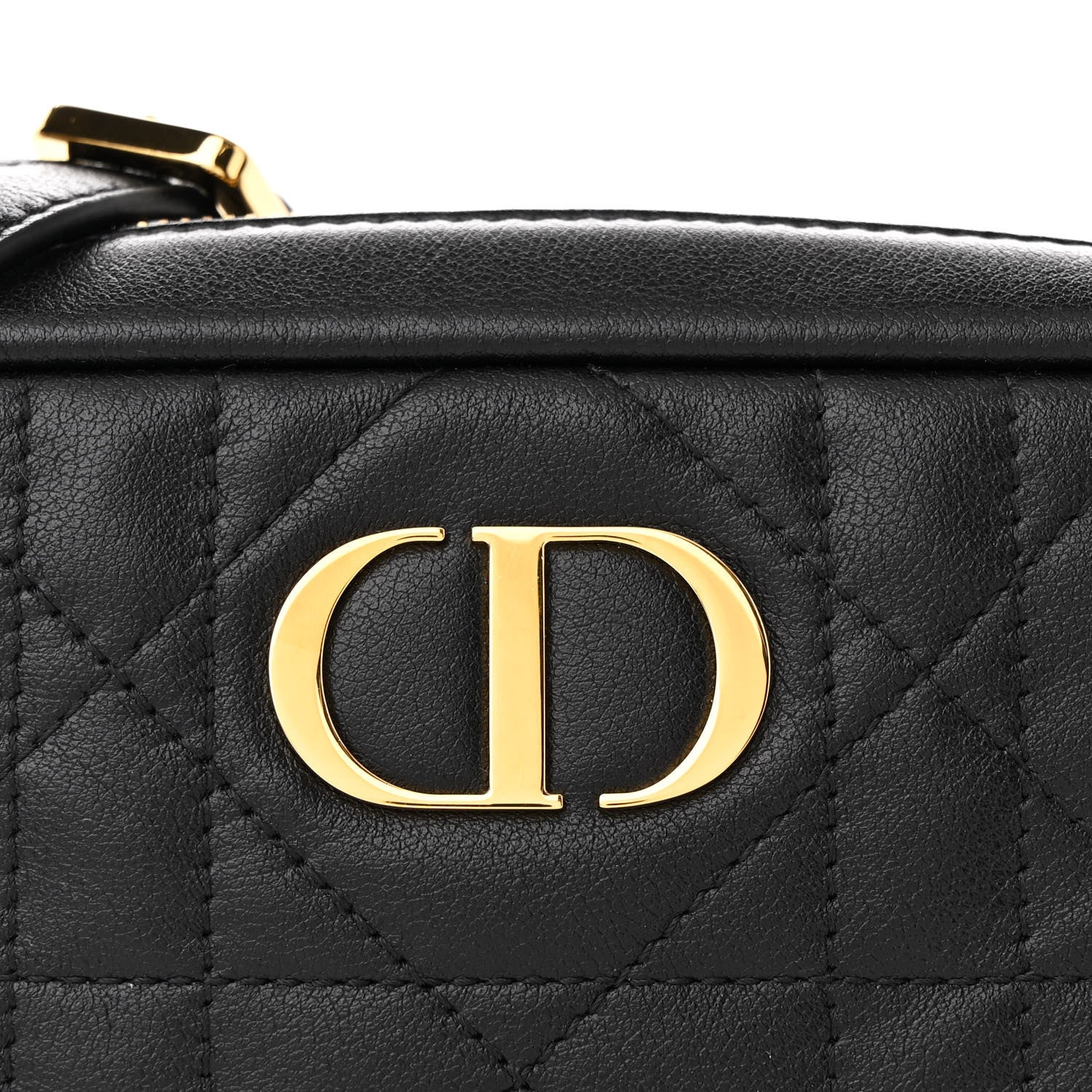 Christian Dior Calfskin Macrocannage Caro Camera Bag Black 1668214
