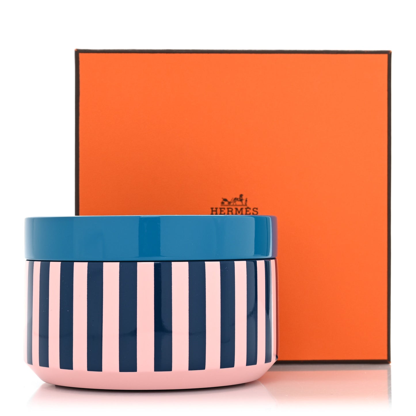 Lacquered Wood Engraved Epopee Box MM Bleu Paon