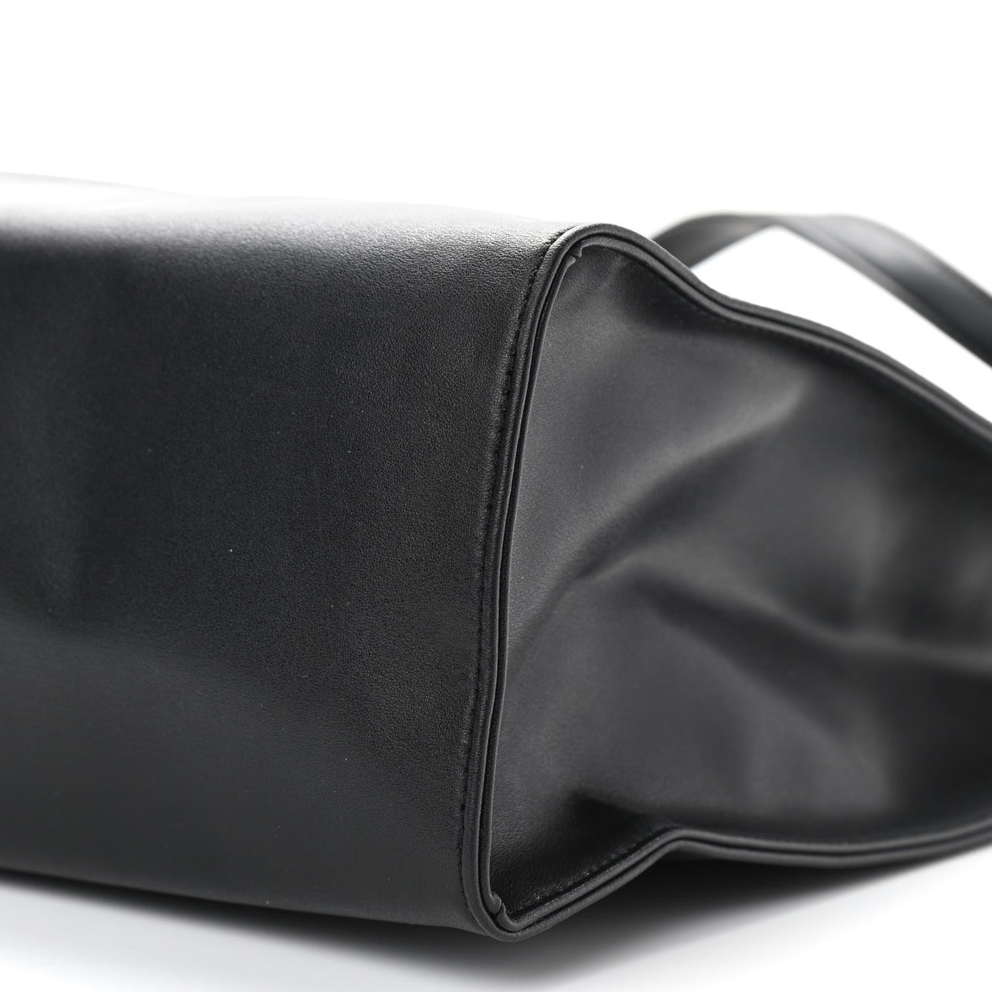 Vegan Leather Medium Shopping Bag Black