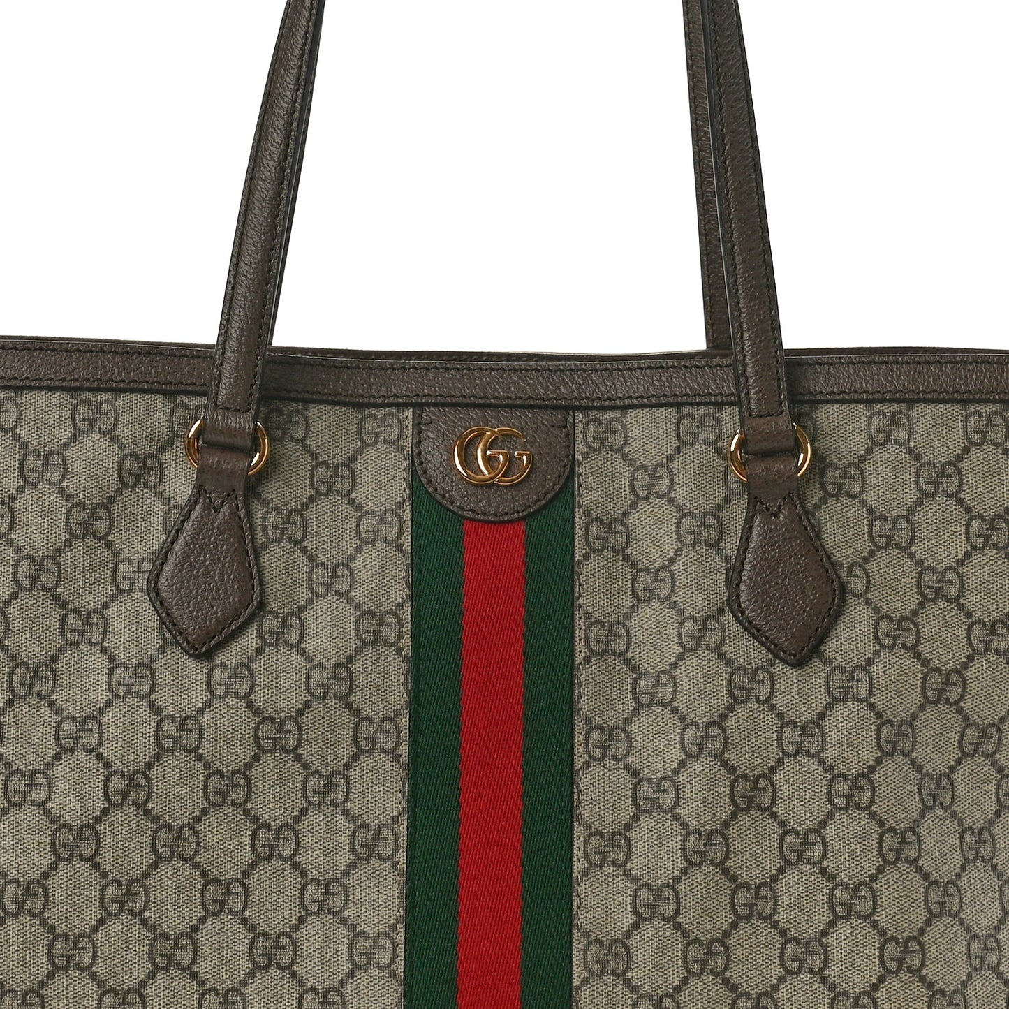 GG Supreme Monogram Medium Ophidia Shopping Tote Brown