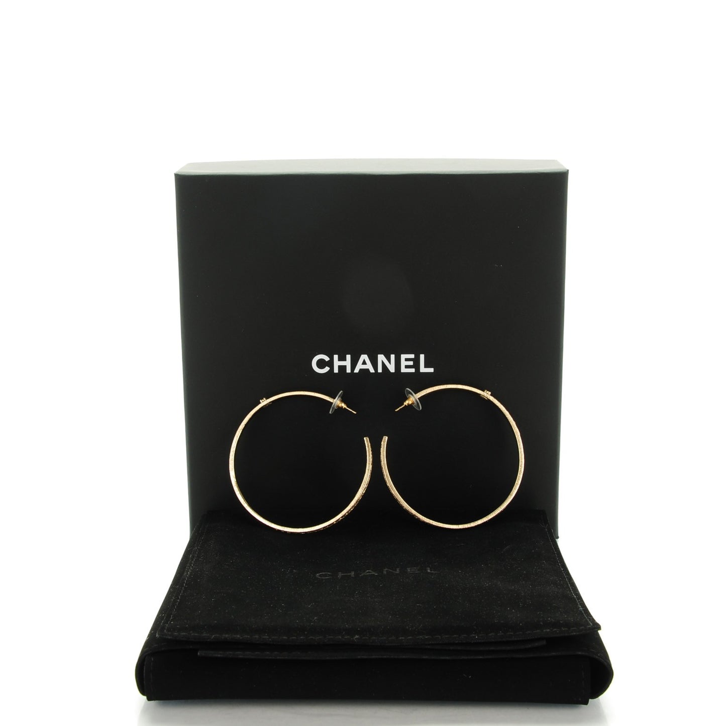 Crystal CC Hoop Earrings Gold Pale Pink