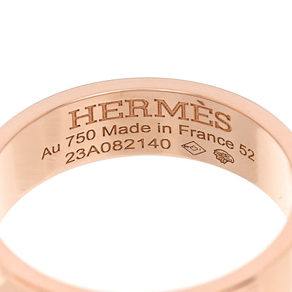 Hermes 18K Rose Gold Diamond PM Kelly Ring 52 6 4 of 5