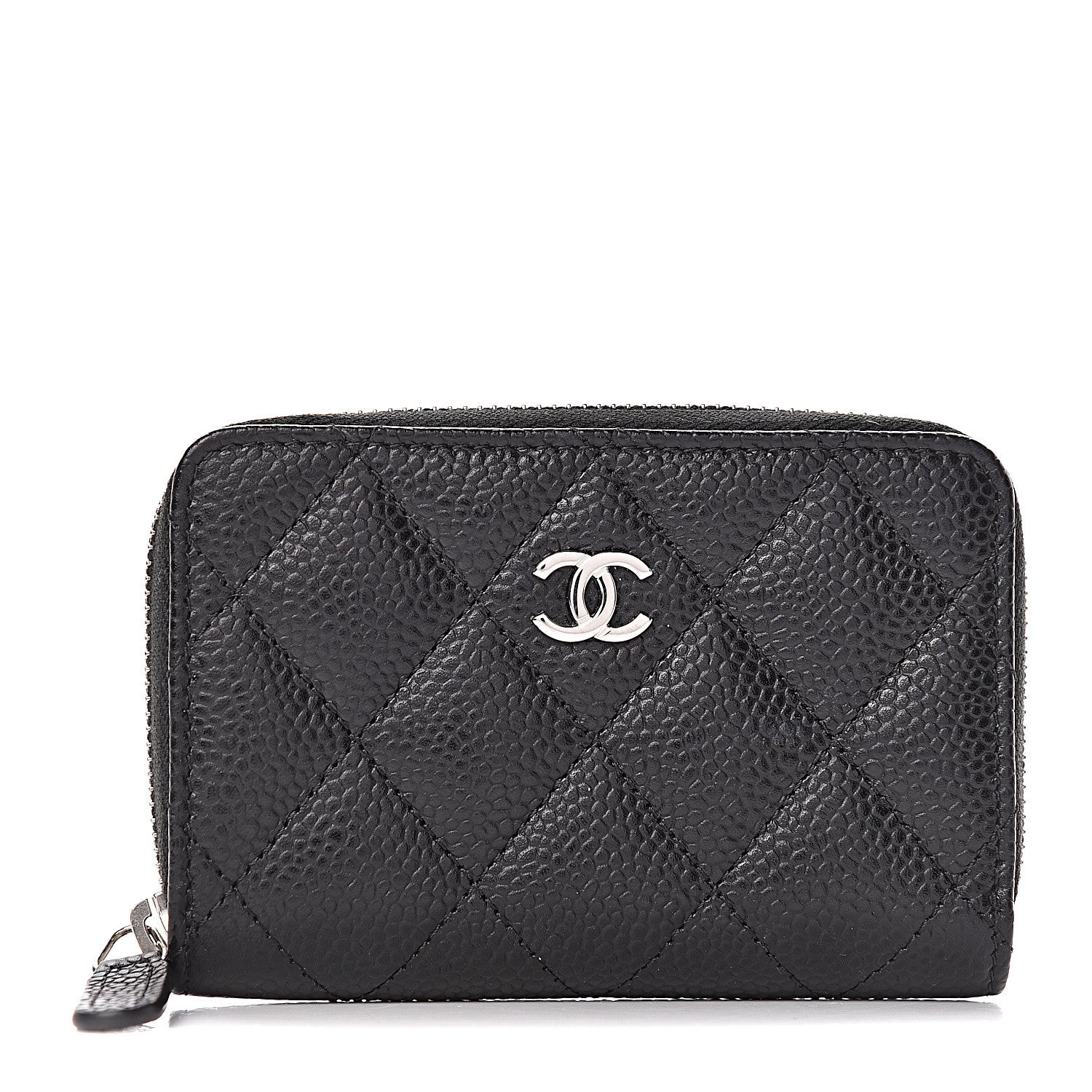 Chanel Caviar Quilted Zip Coin Purse Black 1 of 8