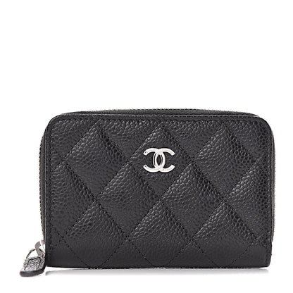 Chanel Caviar Quilted Zip Coin Purse Black 1 of 8
