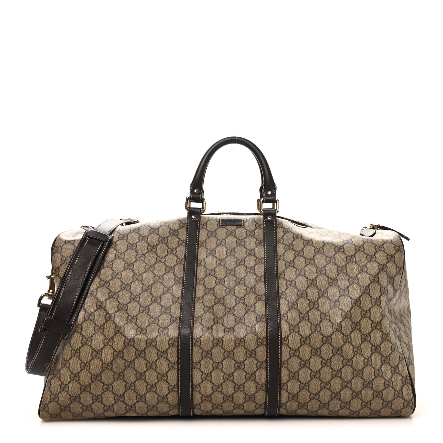 GG Plus Monogram Large Carry On Duffle Bag Brown