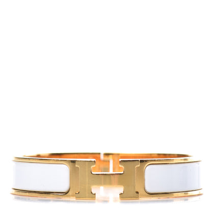 Hermes Enamel Narrow Clic Clac H Bracelet PM White 1 of 6