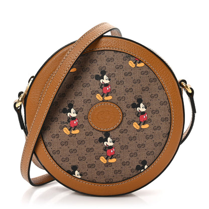 Gucci X DISNEY Mini Vintage GG Supreme Monogram Mickey Mouse Round Shoulder Bag Beige Vintage Sun Oil 1 of 10