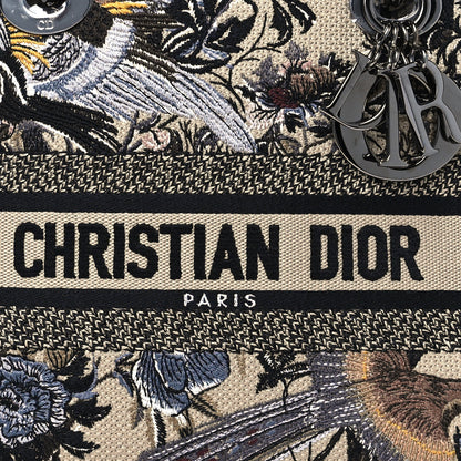 Christian Dior Canvas Embroidered Jardin D'Hiver Medium Lady D-Lite Beige Multicolor 8 of 11