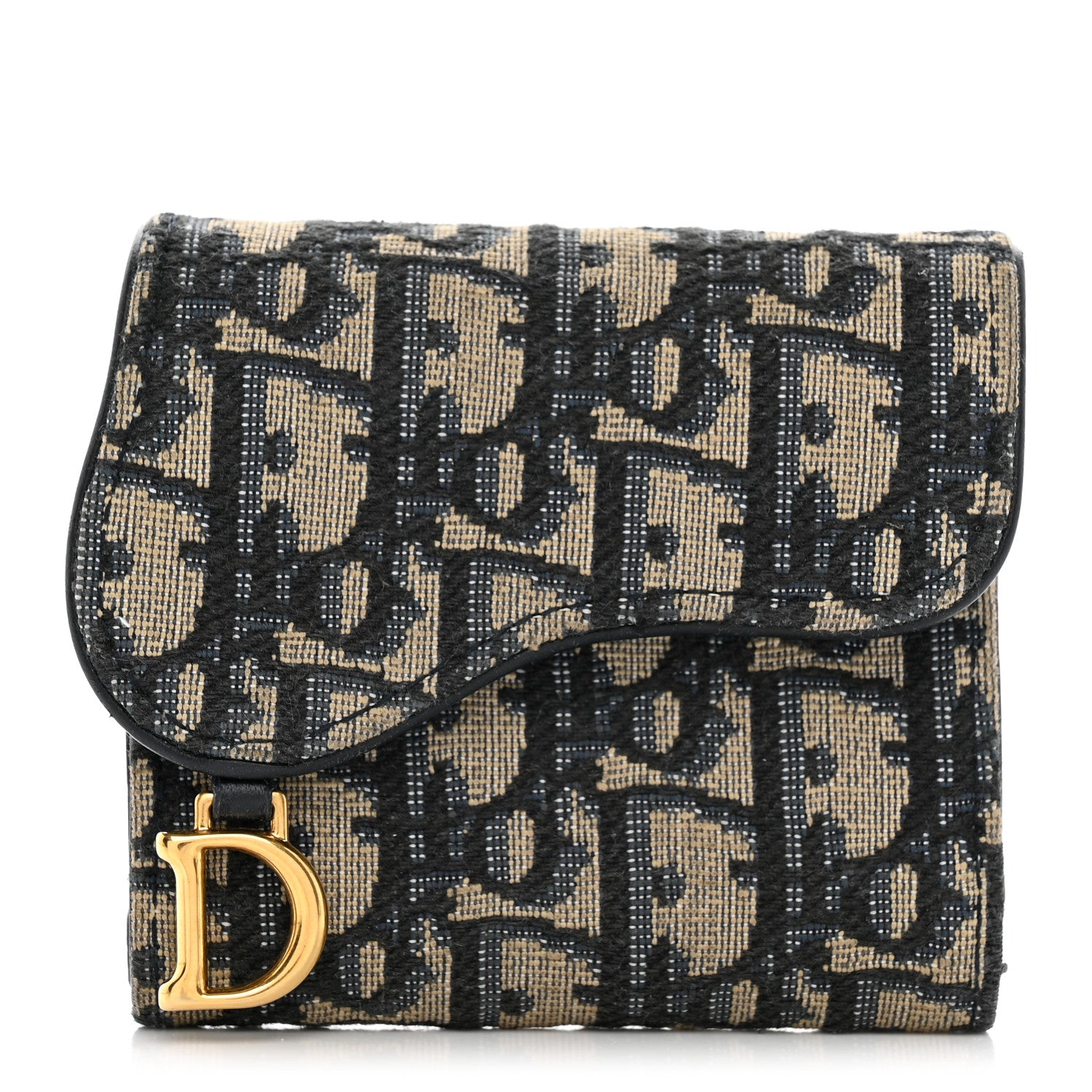 Christian Dior Oblique Saddle Lotus Wallet Blue 1 of 11