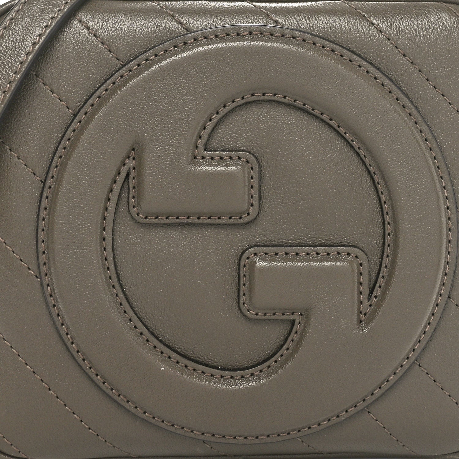 Gucci Sakai Be Green Calfskin Diagonal Stitched Blondie Top Handle Bag Craclet Brown 8 of 10