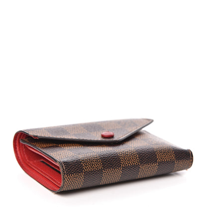 Louis Vuitton Damier Ebene Victorine Wallet Red 4 of 12