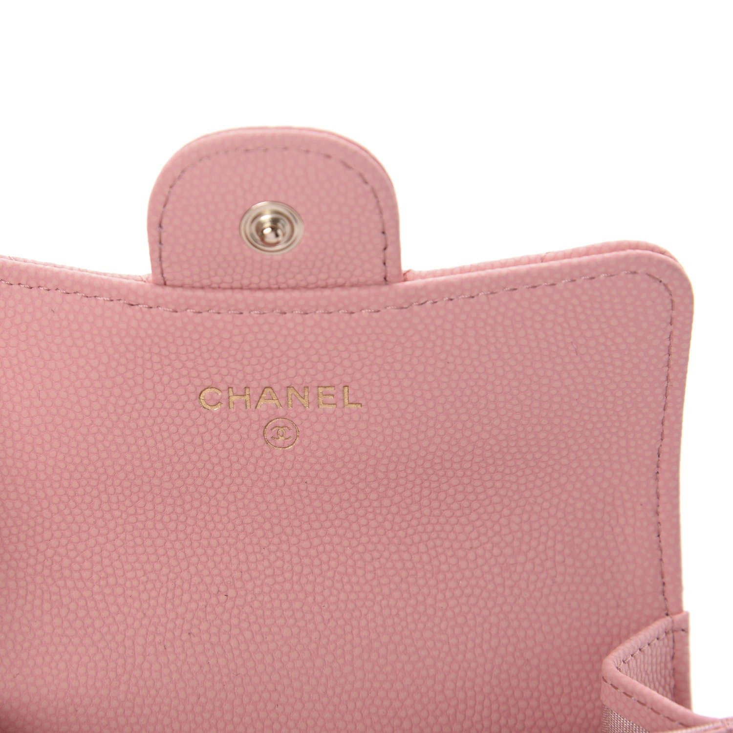 Chanel Matte Caviar Chevron Quilted Flap Card Holder Pink 7 of 8