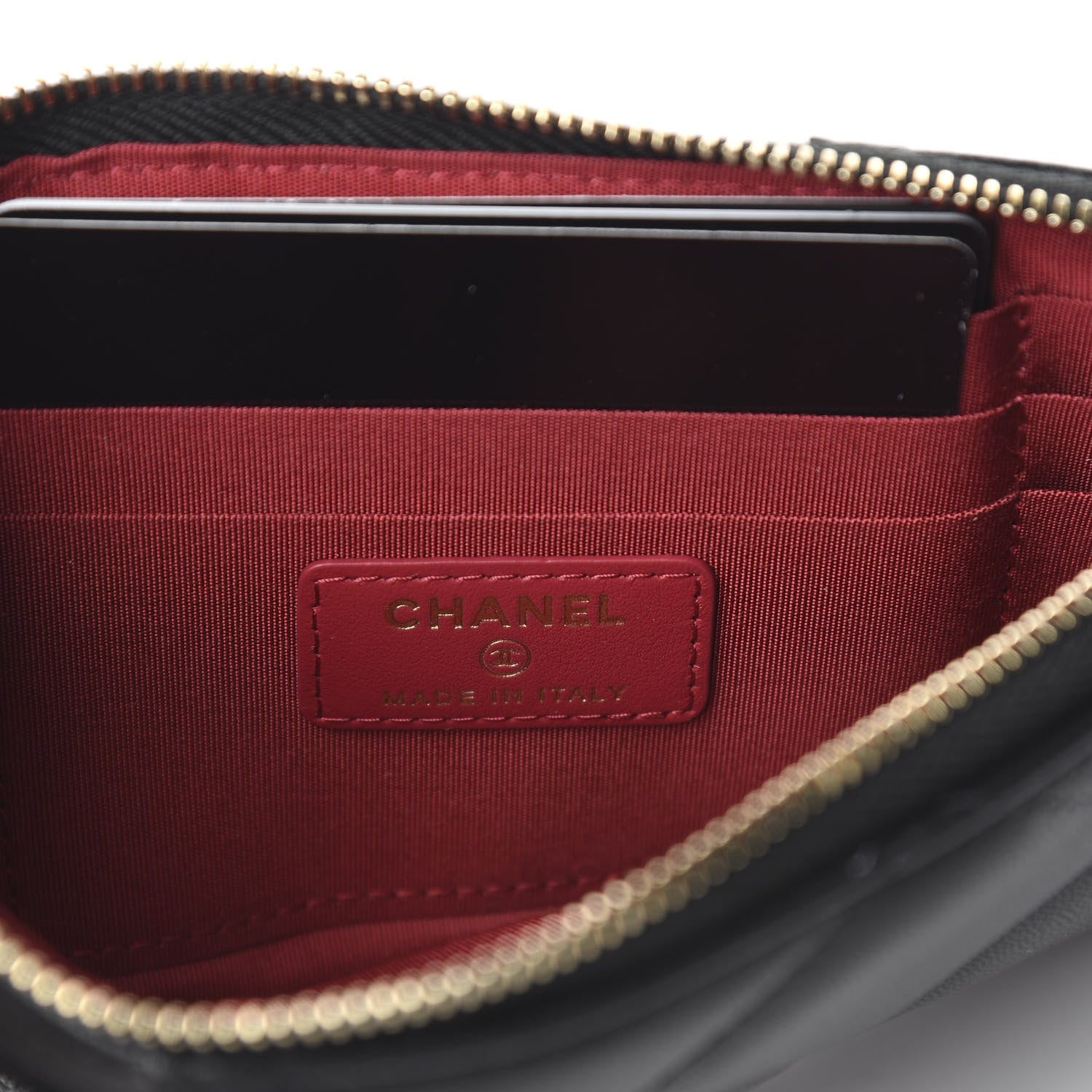 Chanel Goatskin Quilted 19 Flat Wallet Pouch Black 5 of 7