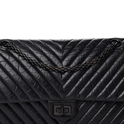Chanel Aged Calfskin Chevron Quilted 2.55 Reissue 226 So Black 15 of 15