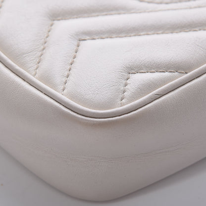 Gucci Calfskin Matelasse Super Mini GG Marmont Shoulder Bag White 18 of 18