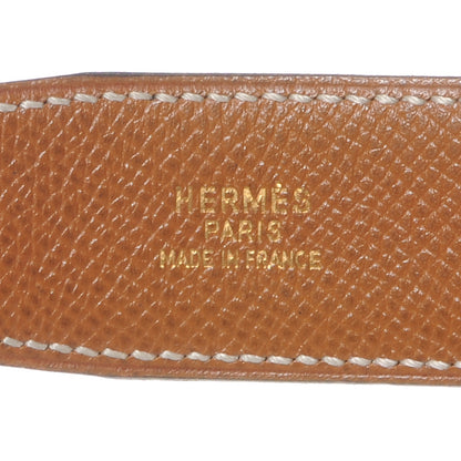 Hermes Box Courchevel Reversible Belt Strap Noir Gold 80 4 of 5
