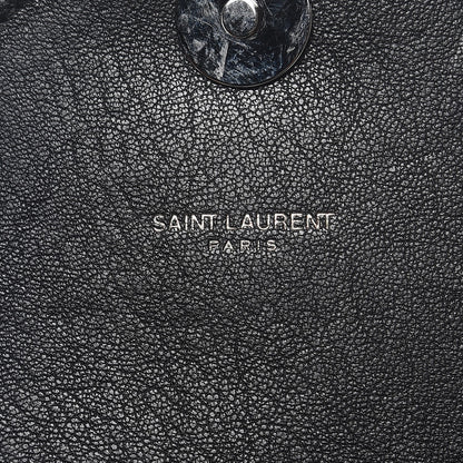 Saint Laurent Calfskin Mixed Matelasse Triquilt Large Monogram Satchel Black 8 of 8