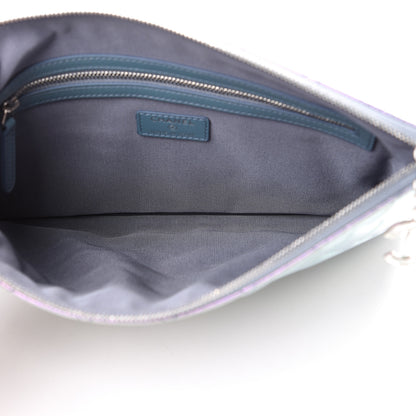 Chanel Iridescent Crumpled Calfskin CC Ripples Medium Cosmetic Case Purple 4 of 7
