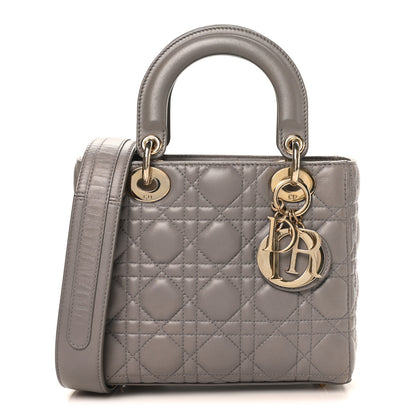 Christian Dior Lambskin Cannage Small My ABCDior Lady Dior Grey 1 of 10