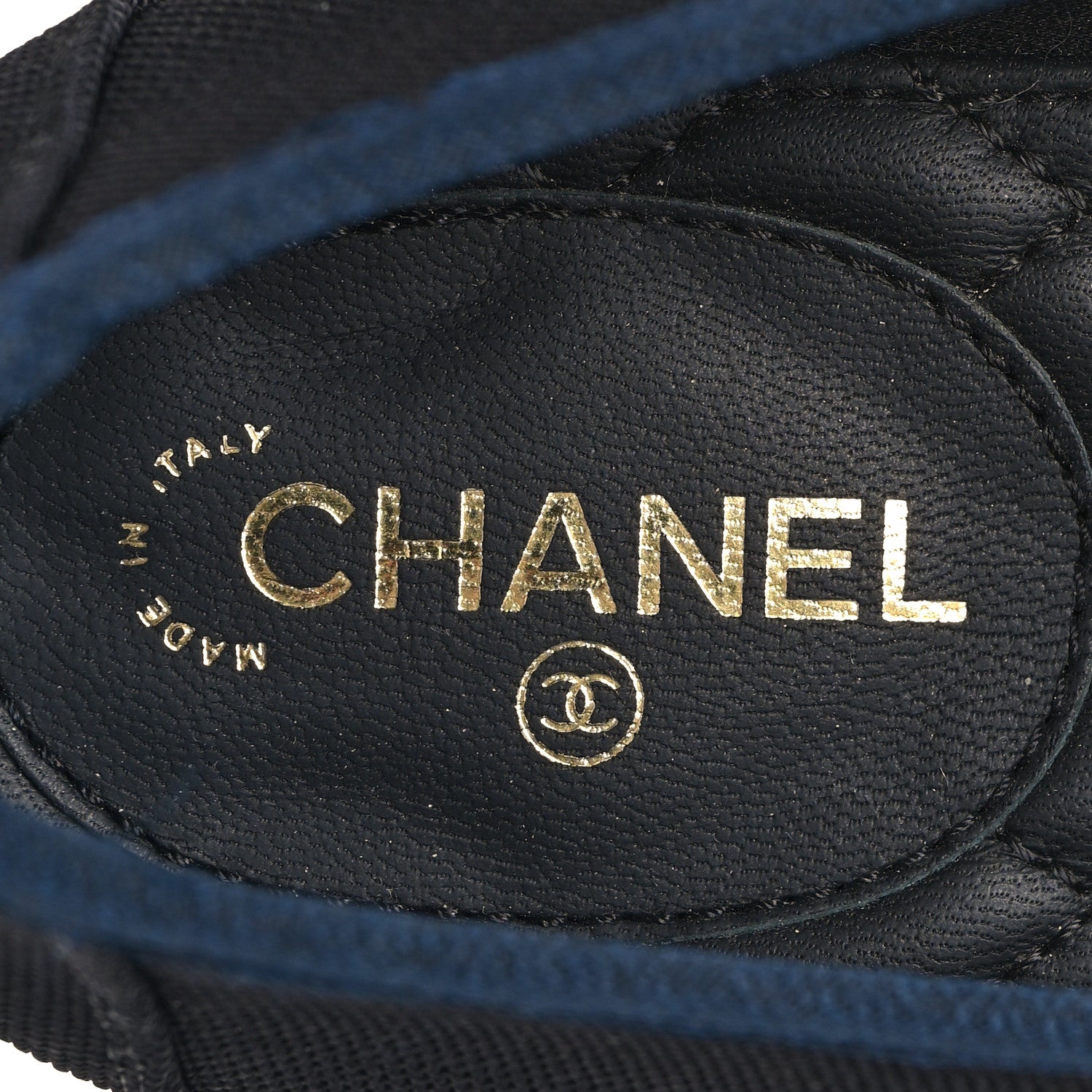 Chanel Iridescent Lambskin Fabric CC Mocassins 37.5 Gold Black 7 of 10