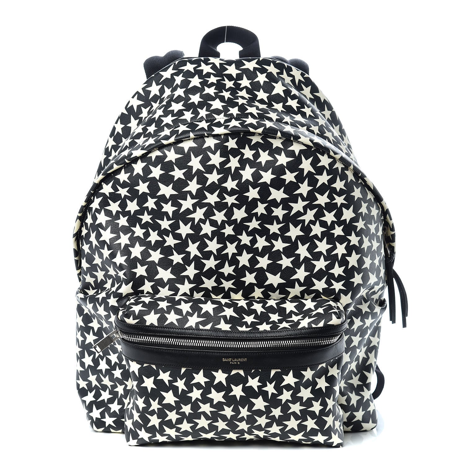 Saint Laurent Calfskin Star Print Hunting Backpack Black White 1 of 10