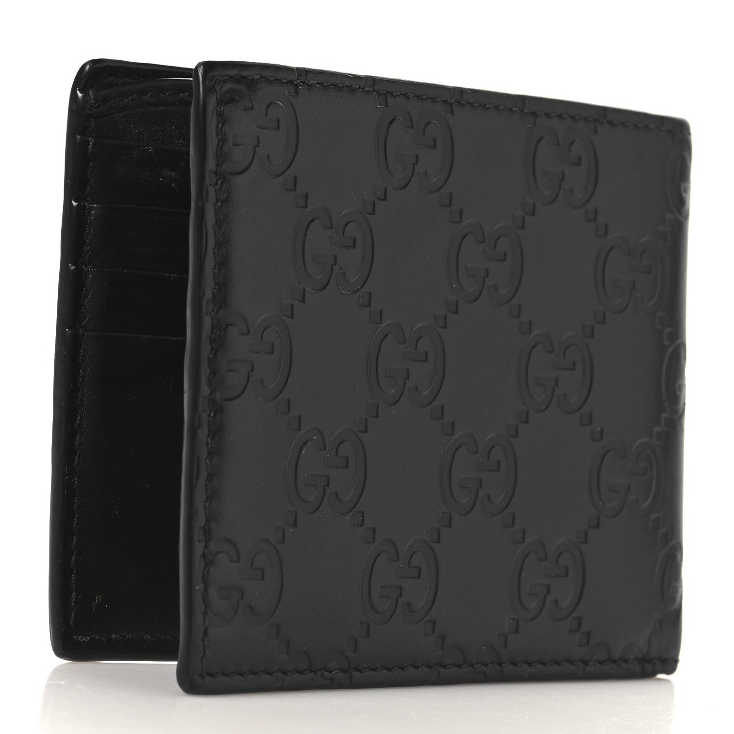 Gucci Guccissima Signature Dorian Bi-Fold Wallet Black 3 of 7