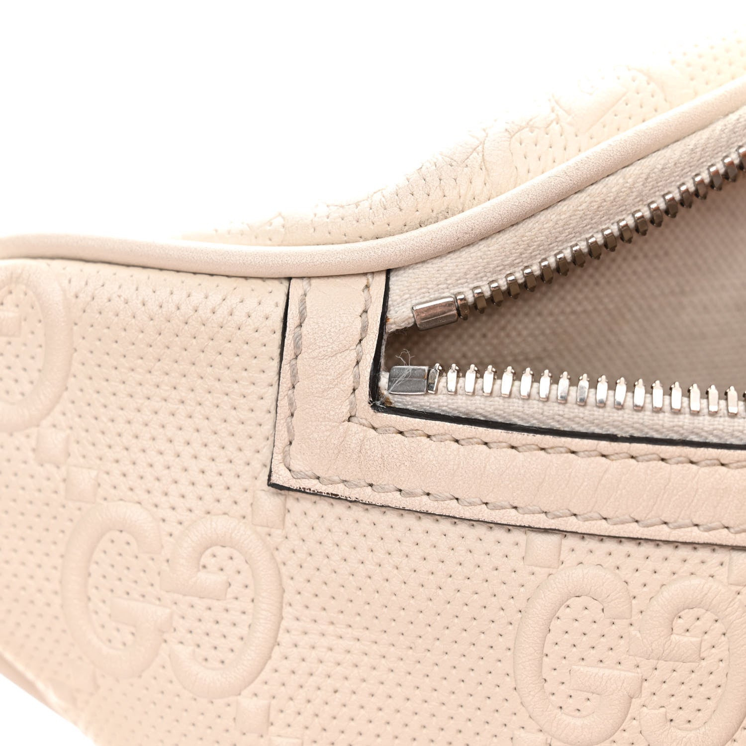 Gucci Calfskin GG Tennis Embossed Pocket Belt Bag Mystic White 13 of 19