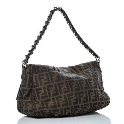 Fendi Zucca Patent Mia Shoulder Flap Tobacco 3 of 9