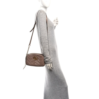 Gucci Calfskin Matelasse Small GG Marmont Chain Shoulder Bag Porcelain Rose 2 of 13