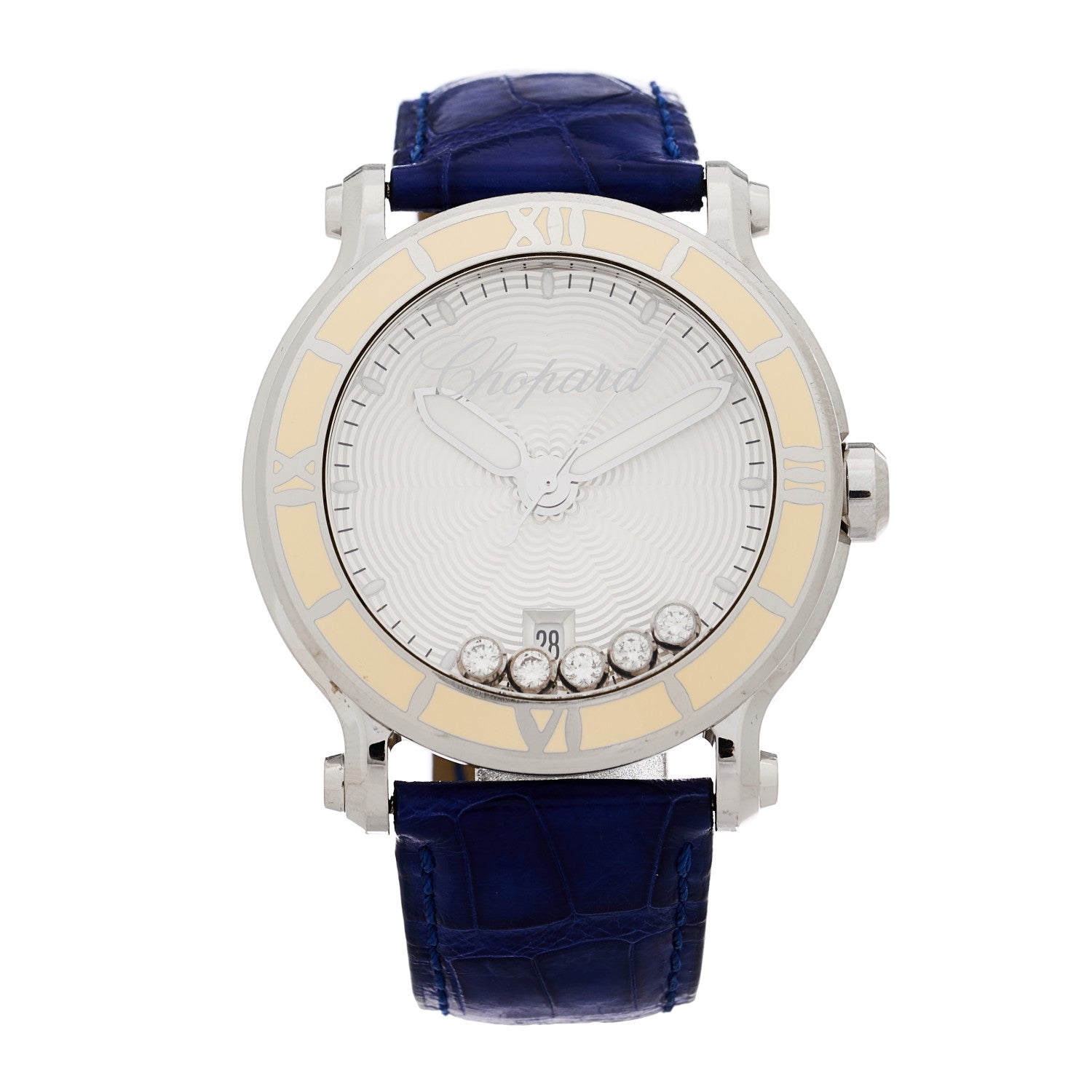 Chopard Stainless Steel Alligator 5 Diamond 42mm Happy Sport Quartz Watch 1 of 4