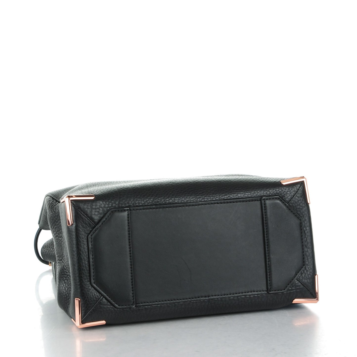 Pebbled Calfskin Large Prisma Tote Black Rose Gold Hardware