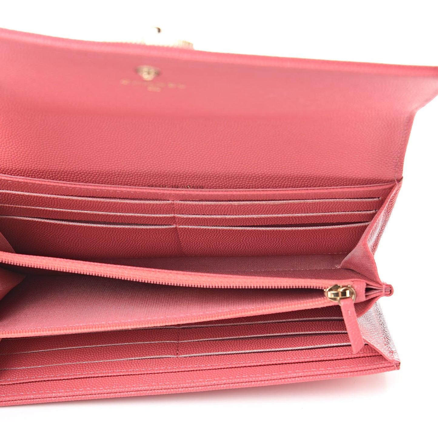 Caviar Quilted Mademoiselle Vintage Flap Wallet Pink