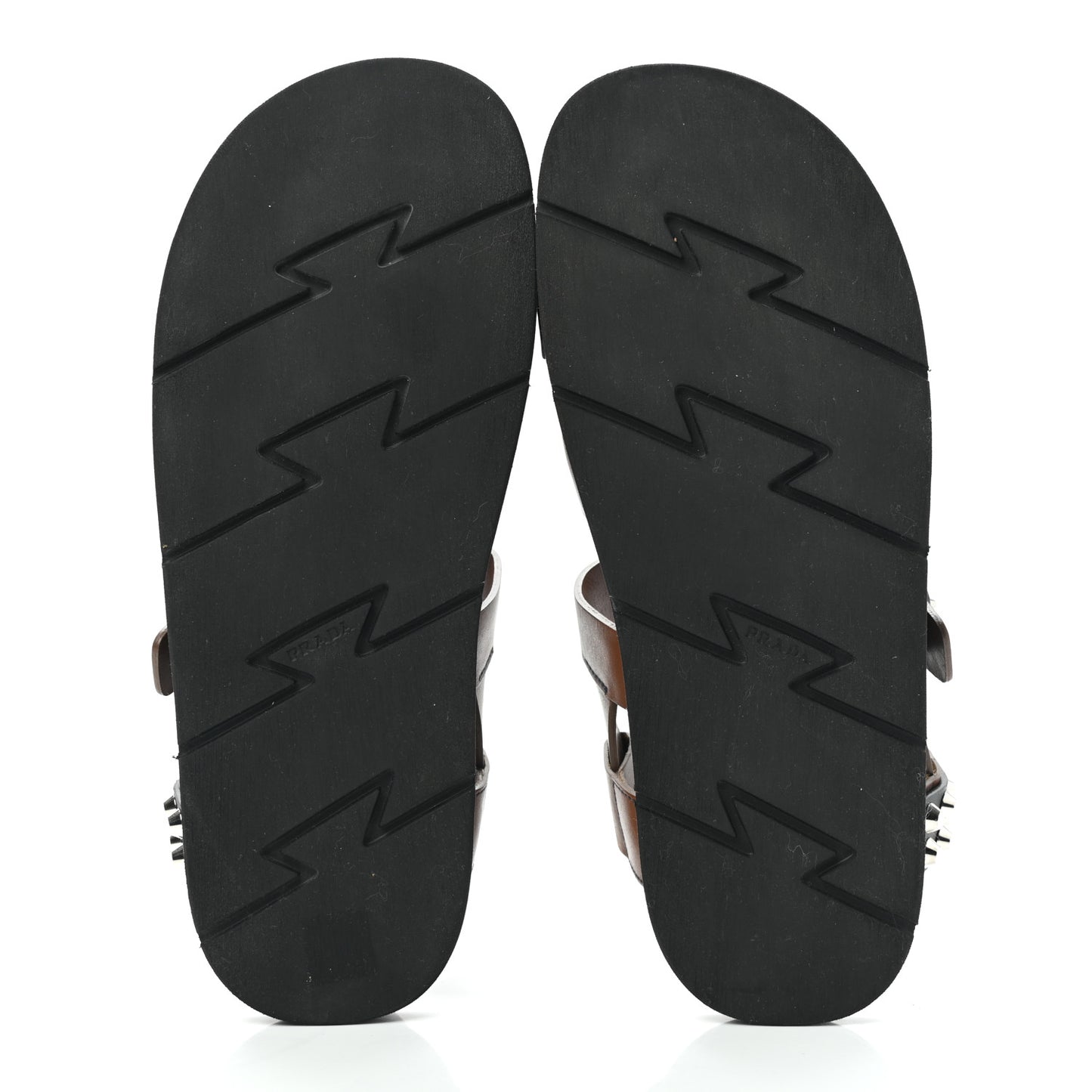 Calfskin Studded Mens Nova Sandals 8 Brown