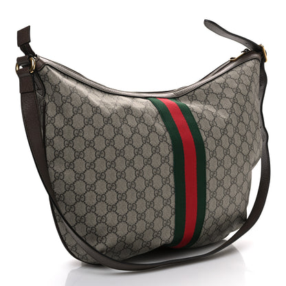 Gucci GG Supreme Monogram Web Ophidia Half Moon Hobo Brown 3 of 11