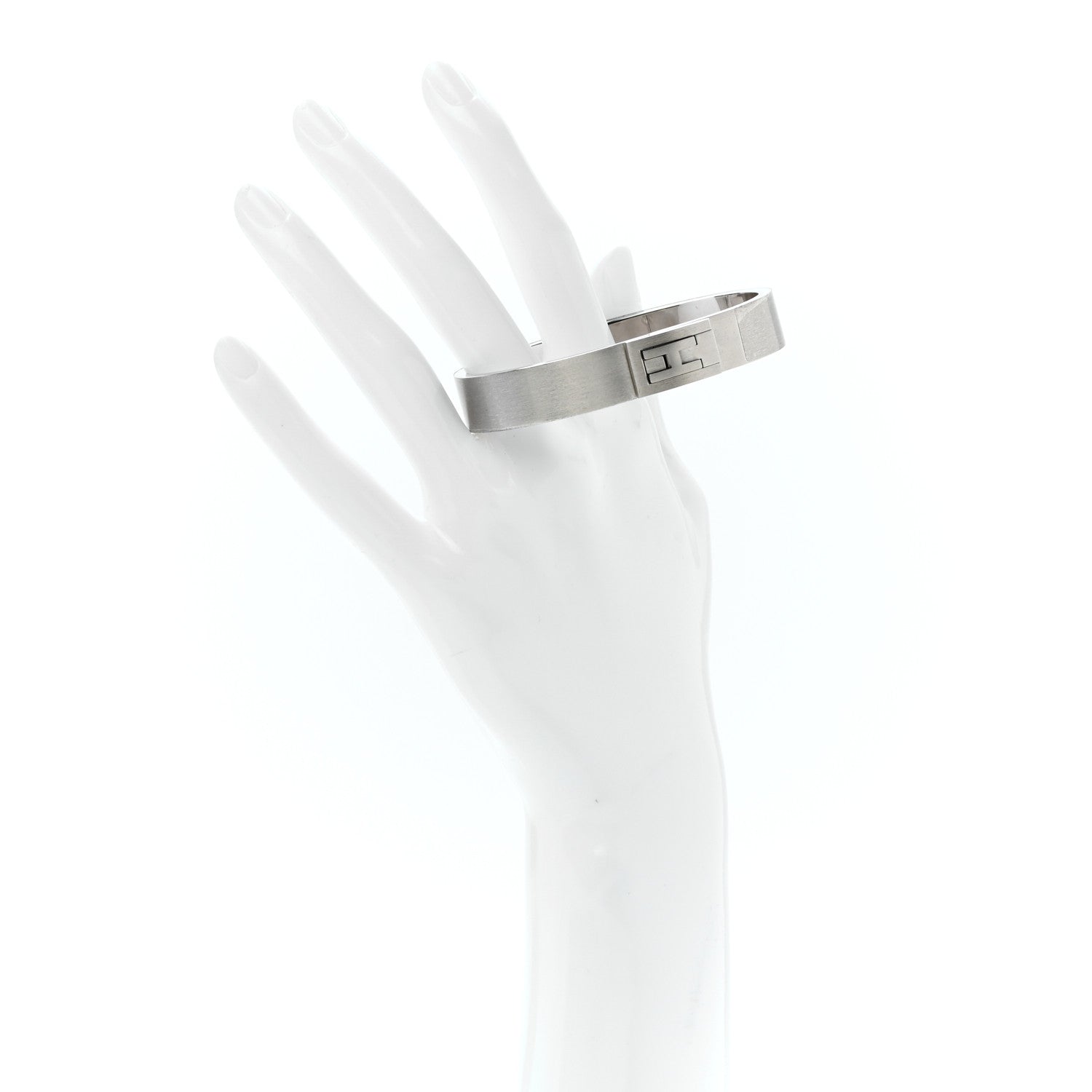 Hermes Brushed Paladium Jet Bracelet 2 of 5