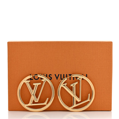 Louis Vuitton Metal Louise Hoop Earrings Gold 6 of 6