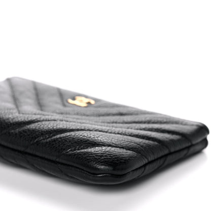 Chanel Crumpled Calfskin Chevron Quilted Small Cosmetic Case Black 10 of 11