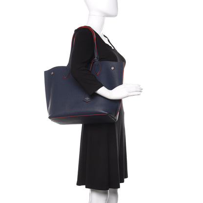 Louis Vuitton Calfskin Lockme Go Tote Marine Rouge 2 of 14