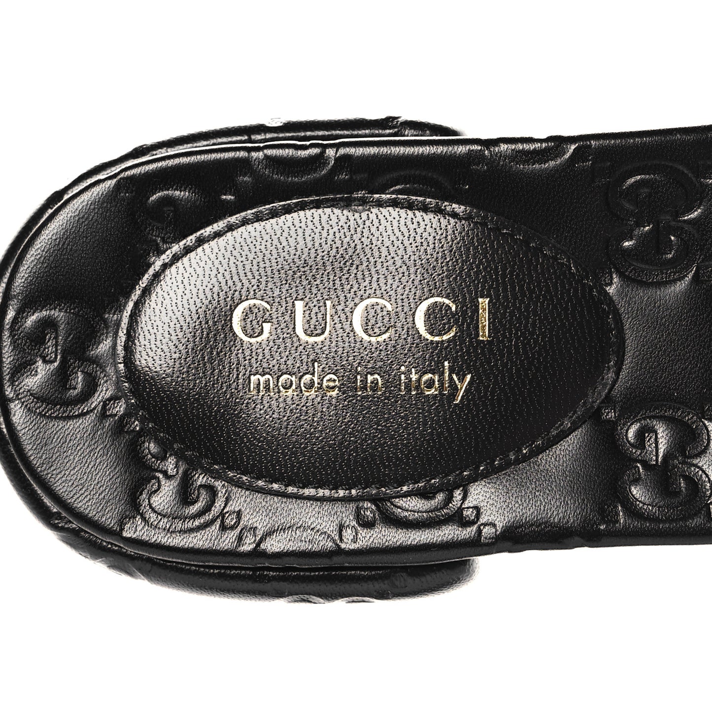 Nappa Double GG Flat Slide Sandals 40 Black
